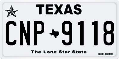 TX license plate CNP9118