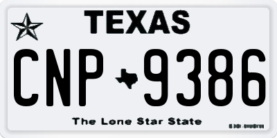 TX license plate CNP9386