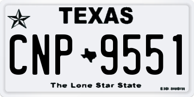 TX license plate CNP9551