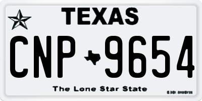 TX license plate CNP9654