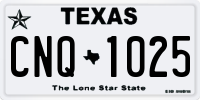 TX license plate CNQ1025