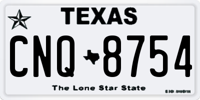 TX license plate CNQ8754