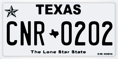 TX license plate CNR0202