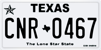 TX license plate CNR0467
