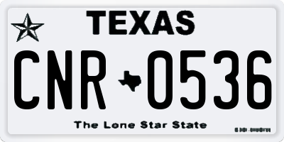 TX license plate CNR0536