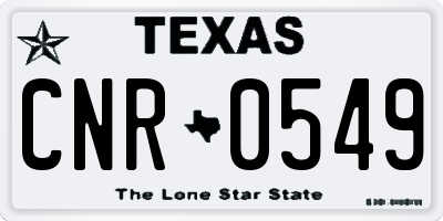 TX license plate CNR0549