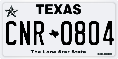 TX license plate CNR0804