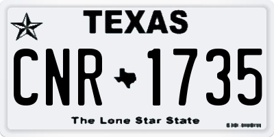 TX license plate CNR1735