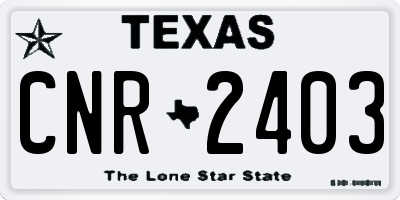 TX license plate CNR2403