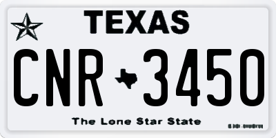 TX license plate CNR3450