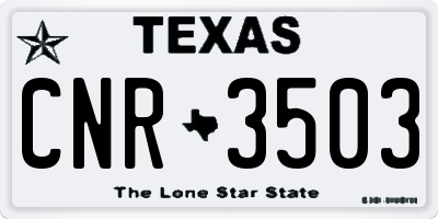 TX license plate CNR3503