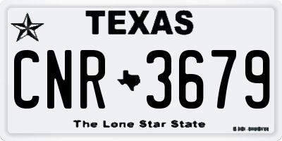 TX license plate CNR3679