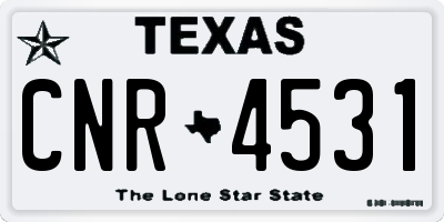 TX license plate CNR4531