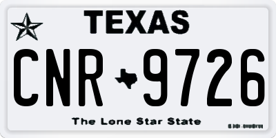 TX license plate CNR9726