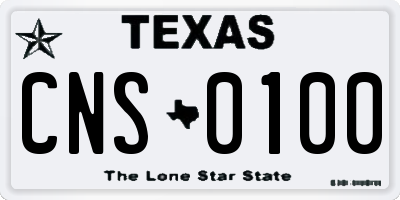 TX license plate CNS0100