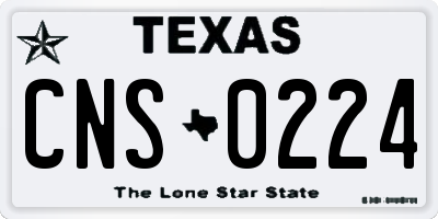 TX license plate CNS0224