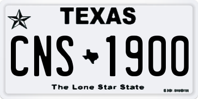 TX license plate CNS1900