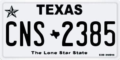 TX license plate CNS2385