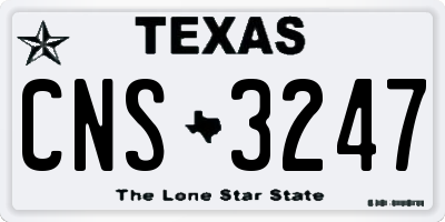 TX license plate CNS3247
