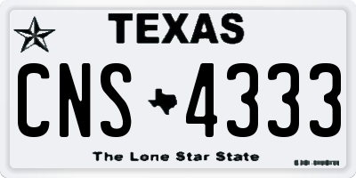 TX license plate CNS4333