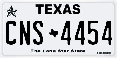 TX license plate CNS4454