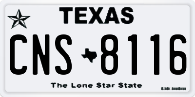 TX license plate CNS8116