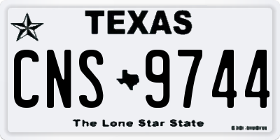 TX license plate CNS9744