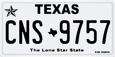 TX license plate CNS9757