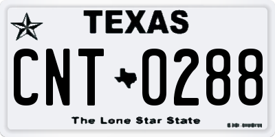 TX license plate CNT0288