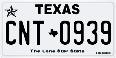 TX license plate CNT0939