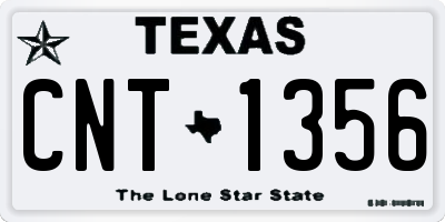 TX license plate CNT1356