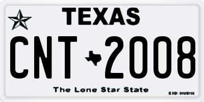 TX license plate CNT2008