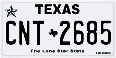TX license plate CNT2685