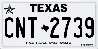 TX license plate CNT2739