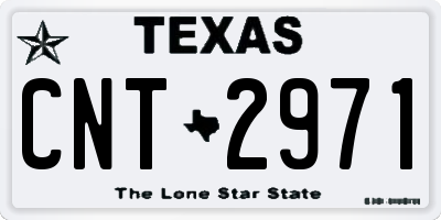 TX license plate CNT2971