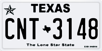 TX license plate CNT3148