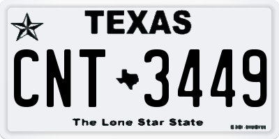 TX license plate CNT3449
