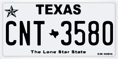 TX license plate CNT3580