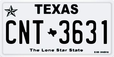 TX license plate CNT3631