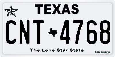 TX license plate CNT4768