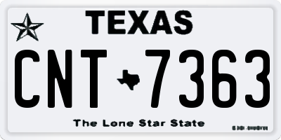 TX license plate CNT7363