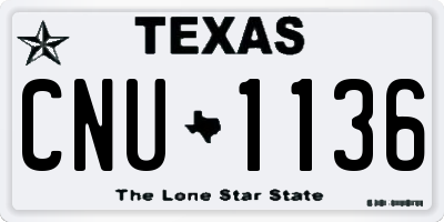 TX license plate CNU1136