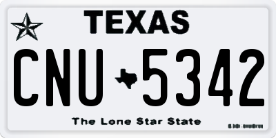 TX license plate CNU5342