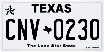 TX license plate CNV0230