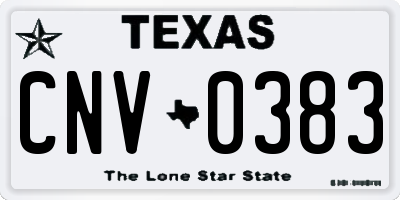 TX license plate CNV0383