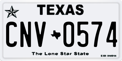 TX license plate CNV0574