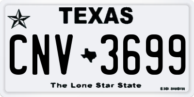 TX license plate CNV3699