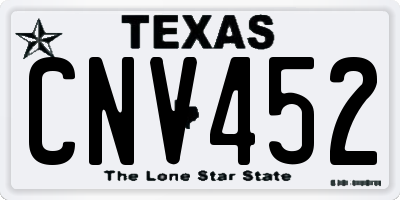 TX license plate CNV452