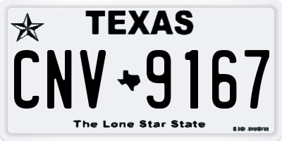 TX license plate CNV9167