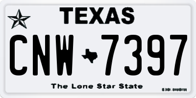 TX license plate CNW7397